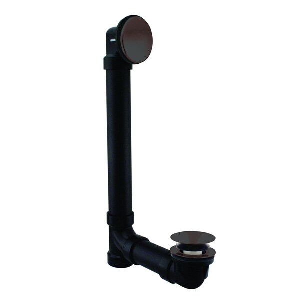Westbrass Sch. 40 ABS Bathtub Trim with Tip-Toe Drain and No-Hole Elbow Cover, Oil Rubbed Bronze 493144H-12 - main
